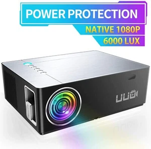 UUO Native 1080P Projector 6000 Lux Led Projector,Support 4K HD Video 300" Displ - Picture 1 of 6