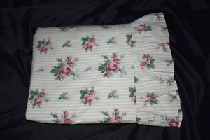 Vintage RALPH LAUREN Marseilles QUEEN Flat Sheet Ruffled Tan Floral USED - Picture 1 of 14