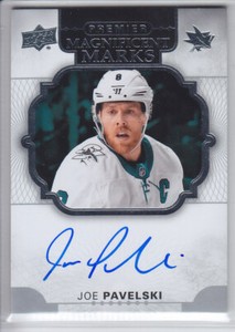 2017-18 UD PREMIER JOE PAVELSKI AUTO MAGNIFICENT MARKS MM-JP AUTOGRAPH Sharks