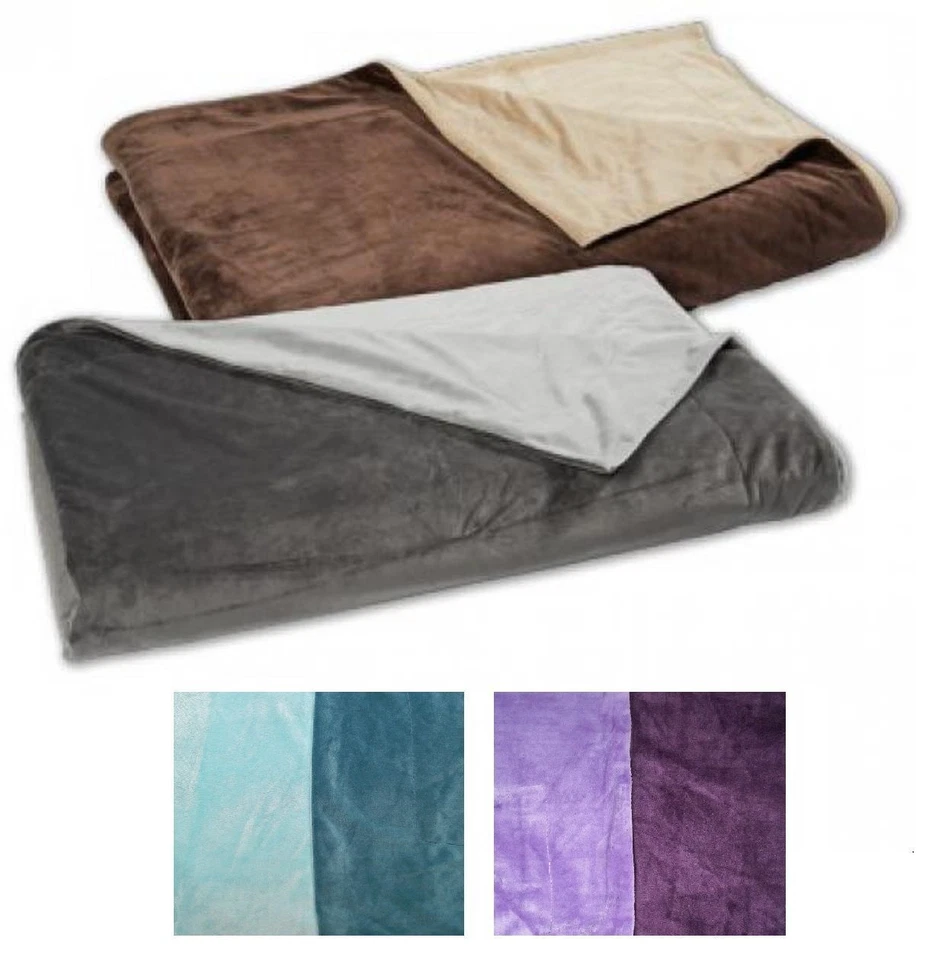 Wende-Wohndecke 150x200 Nickiplüsch Kuscheldecke Tagesdecke Schlafdecke 400g/m² - Bild 1 von 1