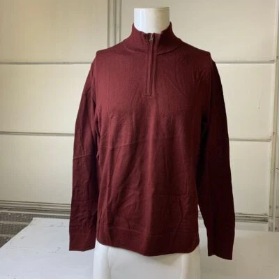 BANANA REPUBLIC Raoul Italian Merino Sweater Men's Size L Wine Red - Image 1 of 4