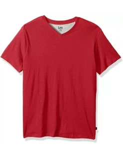 NEW LEE V-NECK PREMIUM THE WEEKENDER MEN'S CANYON RED T-SHIRT. SZ 2X - Picture 1 of 1