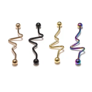 Industrial Barbell 4pc Scaffold Piercing Anodized Titanium 14G 38mm - 4 Colors - Picture 1 of 2