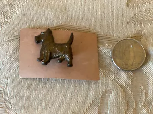 Broche prendedor vintage de plástico marrón cobre para perro Scottie p1091 - Imagen 1 de 2