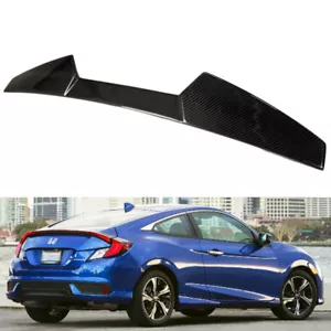 2016 2020 Fit For Honda Civic 10th Window Roof Spoiler 2DR Coupe Carbon V Type - Picture 1 of 5