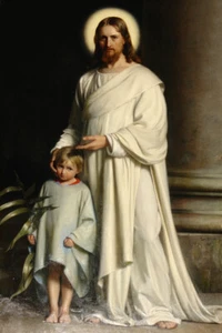 Cristo y Niño 1879 por Carl Bloch Christian Giclee impresión artística envío gratis - Imagen 1 de 4