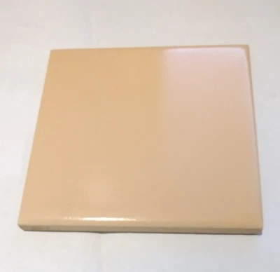 1 Wall Tile Mosaic USA 4-3/8" Sq. Semi Gloss Cantaloupe Melon Orange Ceramic Vtg - Image 1 of 4