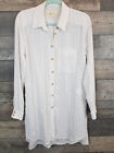 By Anthropologie Longline Shirt Blouse Top Small White Button Up Casual Floaty