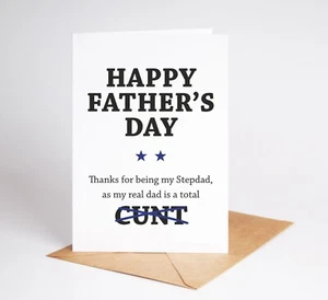 Funny Fathers Day Card Rude Card Dad Father Step Dad BC870 - Picture 1 of 3