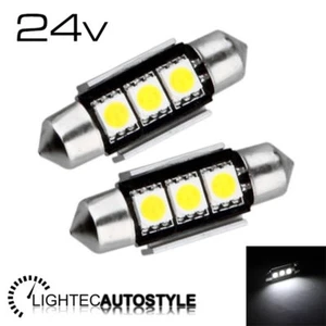24V 36MM LED FESTOON CANBUS NO ERROR WHITE NUMBER PLATE BULBS 239 35MM 37MM C5W - Picture 1 of 4