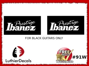 Ibanez Prestige Guitar Headstock Decal Restoration Waterslide Logo 91w - Picture 1 of 1