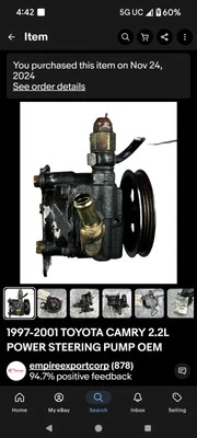 2000 Toyota Camry Power Steering Pump  - Image 1 of 4