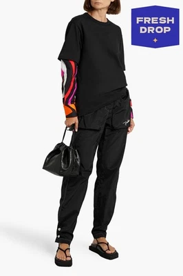 RRP €378 PUCCI Taffeta Track Trousers IT46 US10 UK14 XL Silk Trim Made in Italy - Image 1 of 4