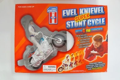 Vintage Evel Knievel Super Stunt Cycle Action Figure Gyro Launcher Ideal 2006 - Image 1 of 4