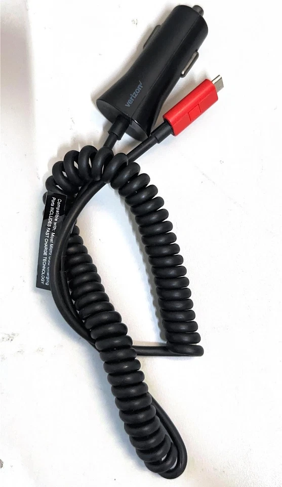 Автомобильное зарядное устройство для быстрой зарядки Verizon Micro USB — черное (VPCQC3MICR-M1) - Изображение 1 из 4