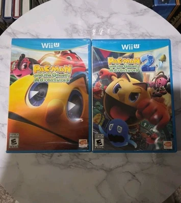 Pac-Man and the Ghostly Adventures 1 запечатанный и 2 CIB Nintendo Wii U лот комплект - Изображение 1 из 4