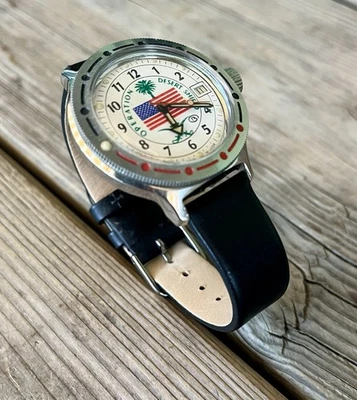 Vostok Komandirskie - Operation Desert Shield 1991 USA Armbanduhr Made In USSR - Bild 1 von 4