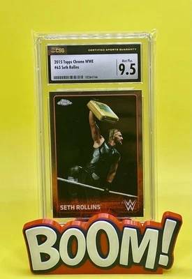 2015 Topps Chrome WWE Seth Rollins CSG 9.5 Burn It Down! - Image 1 of 2