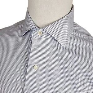 Brooks Brothers Mens Long Sleeve Regent Fit Dress Shirt Blue Gray Check 15.5-4/5 - Picture 1 of 7