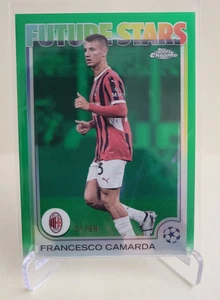2024-25 TOPPS CHROME UEFA FRANCESCO CAMARDA GREEN REF #183 Ser #51/99 AC MILAN - Picture 1 of 2