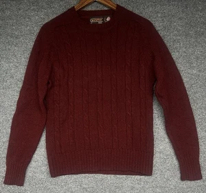 Vintage SportsWear Sears Cable Knit Sweater Mens Medium 100% Pure Wool Hong Kong - Picture 1 of 6