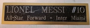 LIONEL MESSI #10 Negro 2" x 8" Placa de identificación grabada 4 a Baloncesto/Jersey/Bola - Imagen 1 de 2