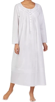 NUEVO CON ETIQUETAS Camisón Eileen West BLANCO SÓLIDO Algodón Césped POÉTICO Para Mujer S DAISY ENCAJE Foto 1 de 4