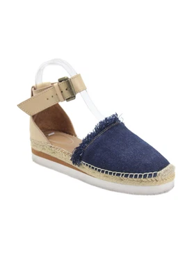 See by Chloe Women's Fringe Round Toe Espadrille Denim Sandals Size 36 - Image 1 of 4