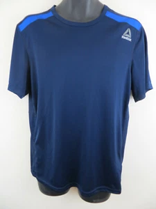 Reebok Rbk Tee T Shirt Sports Football Gym Casual Blue Navy Jersey Mens Large L - Picture 1 of 5