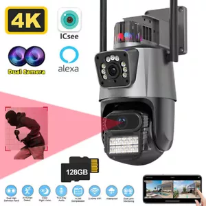 8MP 4K FUNK WLAN WIFI IP NETZWERK CAMERA 1-8XZOOM AUßEN ÜBERWACHUNGSKAMERA +128G - Bild 1 von 20