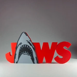 Jaws Legendary 3D Printed Self Standing Logo Stand Classic Movie Jaws - Picture 1 of 5