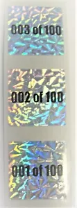 100 TLW 3/4" #'d Tamper Evident Product Protection Hologram Label Stickers - Picture 1 of 3