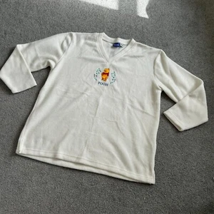 - Winnie the Pooh Disney Long Sleeve V-Neck White Cold Weather Sweatshirt XL - Picture 1 of 5