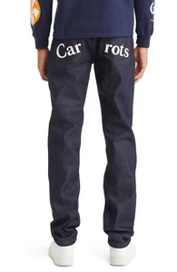 Pantalones de mezclilla índigo para hombre Zanahorias By Anwar Carrots con marca denominativa pierna recta - Imagen 1 de 6