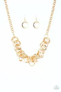 Paparazzi - Necklace- Ringing In The Bling -Bracelet Noise Control " Gold Set" - Picture 1 of 5