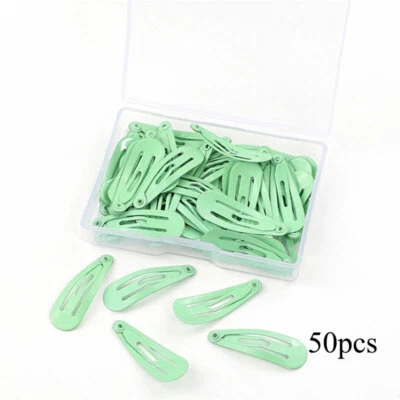 50Pcs Glitter Hairpins Snap Hair Clip for Kids Girl Metal Barrettes BB Clips US✔ - Image 1 of 4