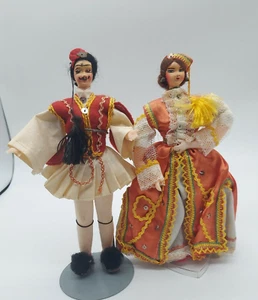 Vintage griechische Kostümpuppen, Mann & Frau - Bild 1 von 5