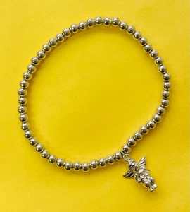 HSN Michael Anthony Sterling Silver Cherub Charm Stretch Bracelet 6-3/4" - Picture 1 of 7
