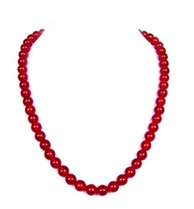 Red carnelian bead necklace -8mm -24" long NKL280002 - Picture 1 of 1
