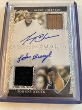2022-23 Leaf In The Game Used Dual Auto Relic Gerry Cheevers Johnny Bucyk/9