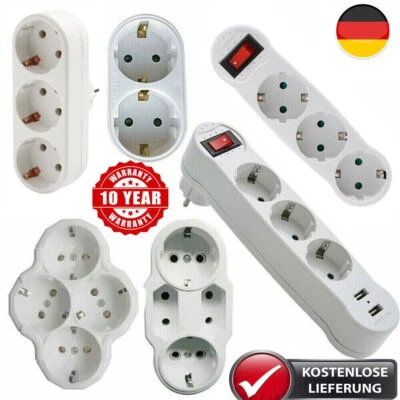 MARKENLOS Steckdosenleiste Mehrfachsteckdose Steckdose Euro Mehrfachstecker 2 3 4 fach