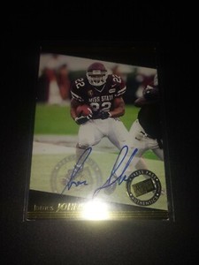 JAMES JOHNSON 1999 PRESS PASS AUTOGRAPH MISSISSIPPI STATE