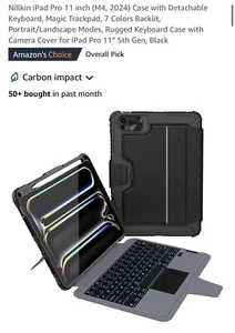 Nillkin iPad Pro 11 inch (M4, 2024) Case Detach Keyboard, Magic Trackpad, Black - Picture 1 of 5