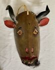 Vintage Mexican Guerrero Folk Art Goat Carved Wood Dance Mask