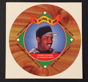 Discos King B 1995 edición de coleccionista #4 Barry Bonds cuadrado sin cortar tarjeta de prueba SP - Imagen 1 de 2