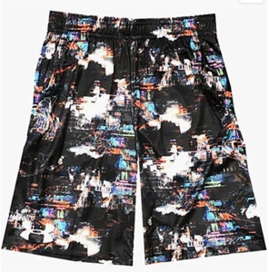 NEW Under Armour Boys UA Velocity Tech Shorts Grey Printed Stripe YOUTH SMALL - Picture 1 of 1