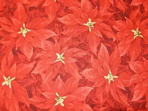 A CALL TO JOY BY WILMINGTON POINSETTIA FLOWER RED 100% Cotton Fabric FAT QUARTER - Picture 1 of 4