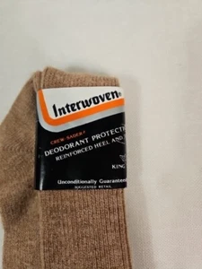 Vtg Interwoven Men's Socks Brown Crew Sader Sizes 12 And Made In The USA - Picture 1 of 7
