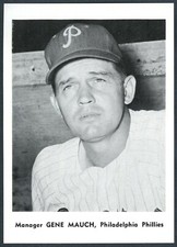 GENE MAUCH,MGR.~PHILADELPHIA PHILLIES~1961 JAY PUBLISHING 5x7 PHOTO PICTURE CARD