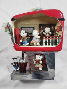 Rare 1991 Enesco Coca-Cola "The Soda Shop Hop" Deluxe Multi -Action Music Box - Picture 1 of 9